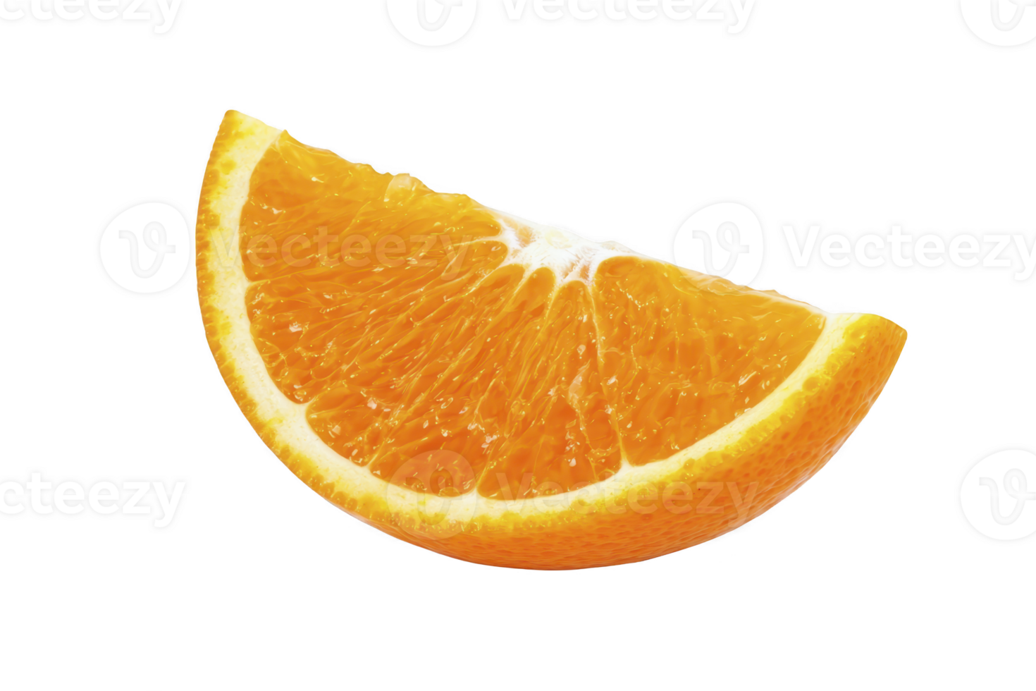 A juicy slice of fresh orange with vibrant color and texture, showcasing its natural sweetness and refreshing appeal. Perfect for healthy eating and vitamin C boost png