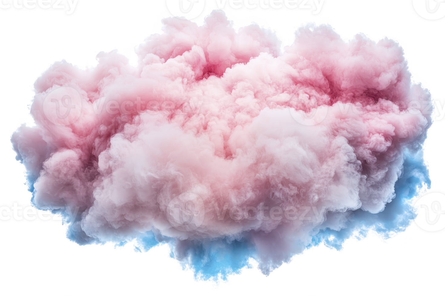 A fluffy, pastel colored cloud with shades of pink and blue creates dreamy, ethereal atmosphere. soft, billowing texture evokes sense of calm and wonder png