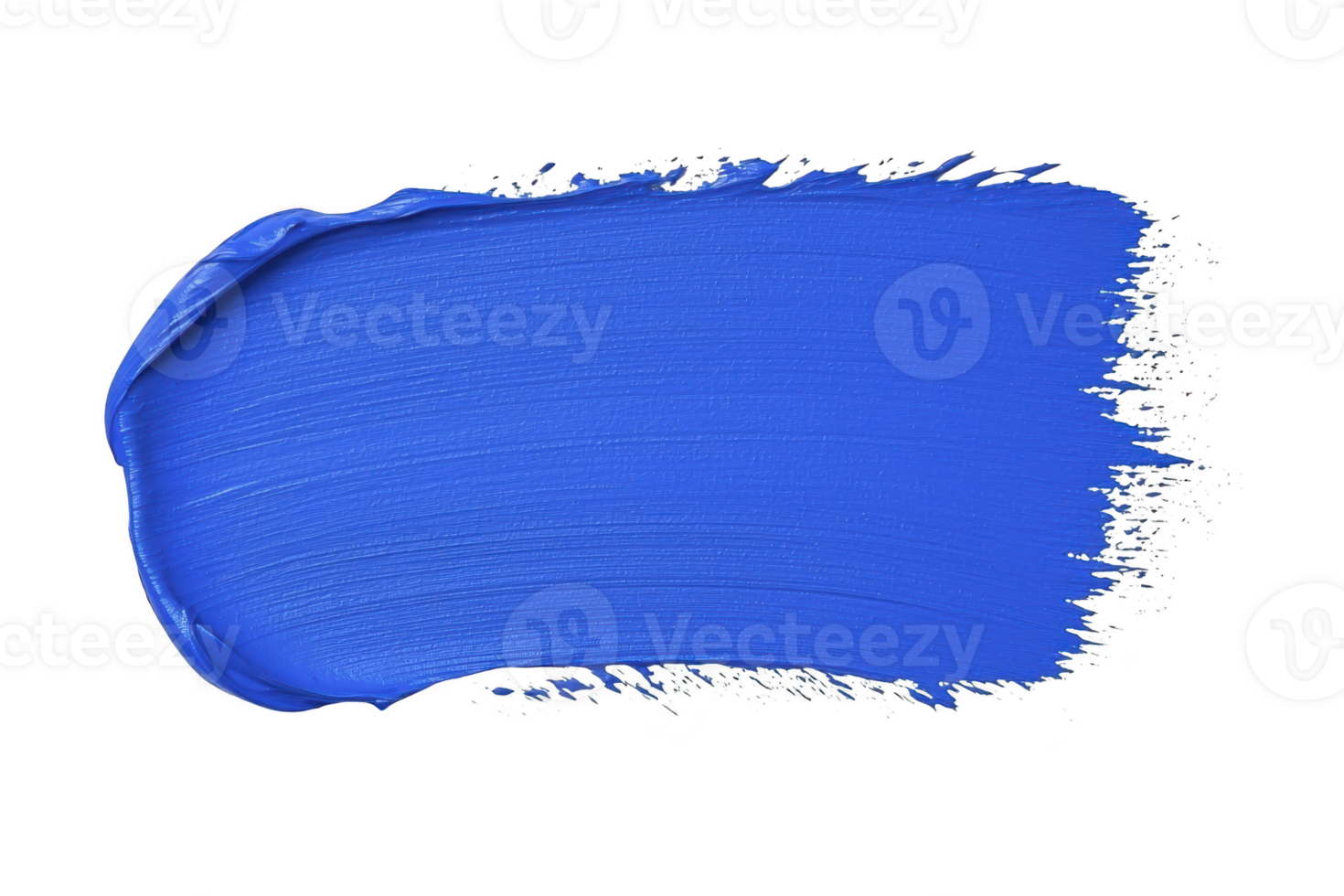 A vibrant blue paint stroke with textured edges on transparent background, showcasing artistic expression and creativity. bold color and dynamic form evoke sense of energy and movement png