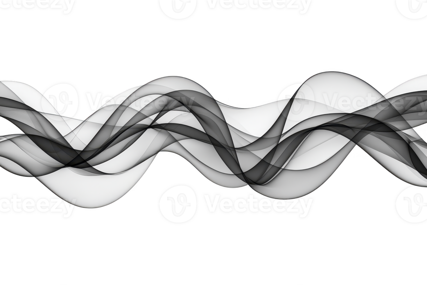 A dynamic abstract design featuring flowing black and white wave patterns on transparent background, creating sense of movement and fluidity png