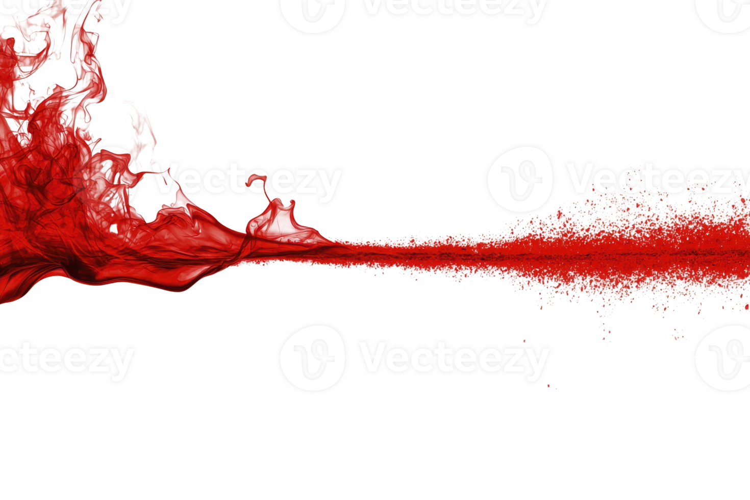 A dynamic splash of vibrant red liquid spreads across transparency background, creating energetic and fluid motion. vivid color contrasts sharply with dark backdrop, enhancing sense of movement png