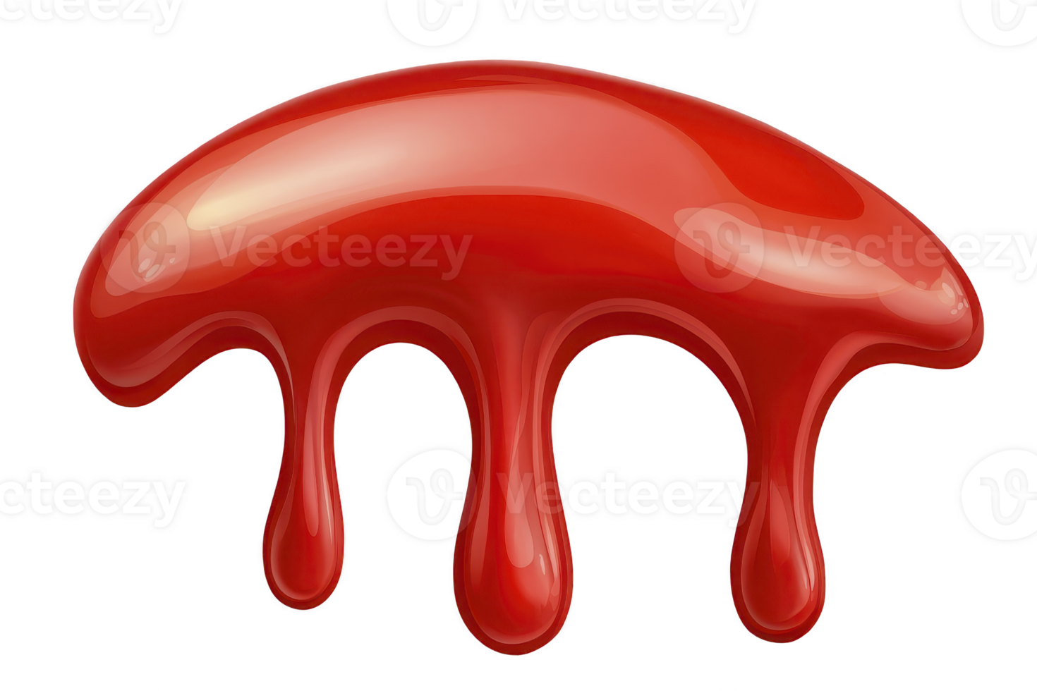 A glossy, red liquid splash with smooth, flowing shape and dripping effect, resembling paint or syrup. shiny surface reflects light, creating dynamic and vibrant appearance png
