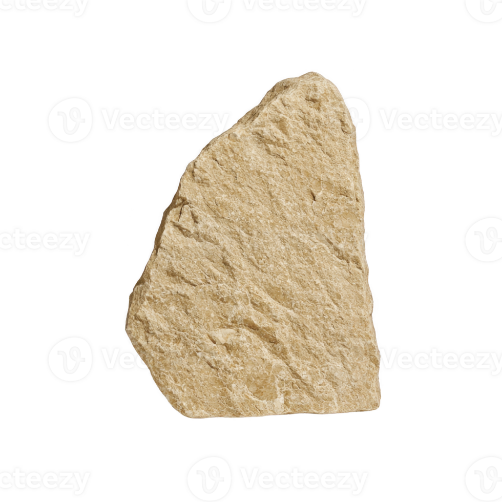 A rough, beige stone with textured surface and irregular shape, isolated on transparency background. stone natural appearance and earthy color make it suitable for various design projects png