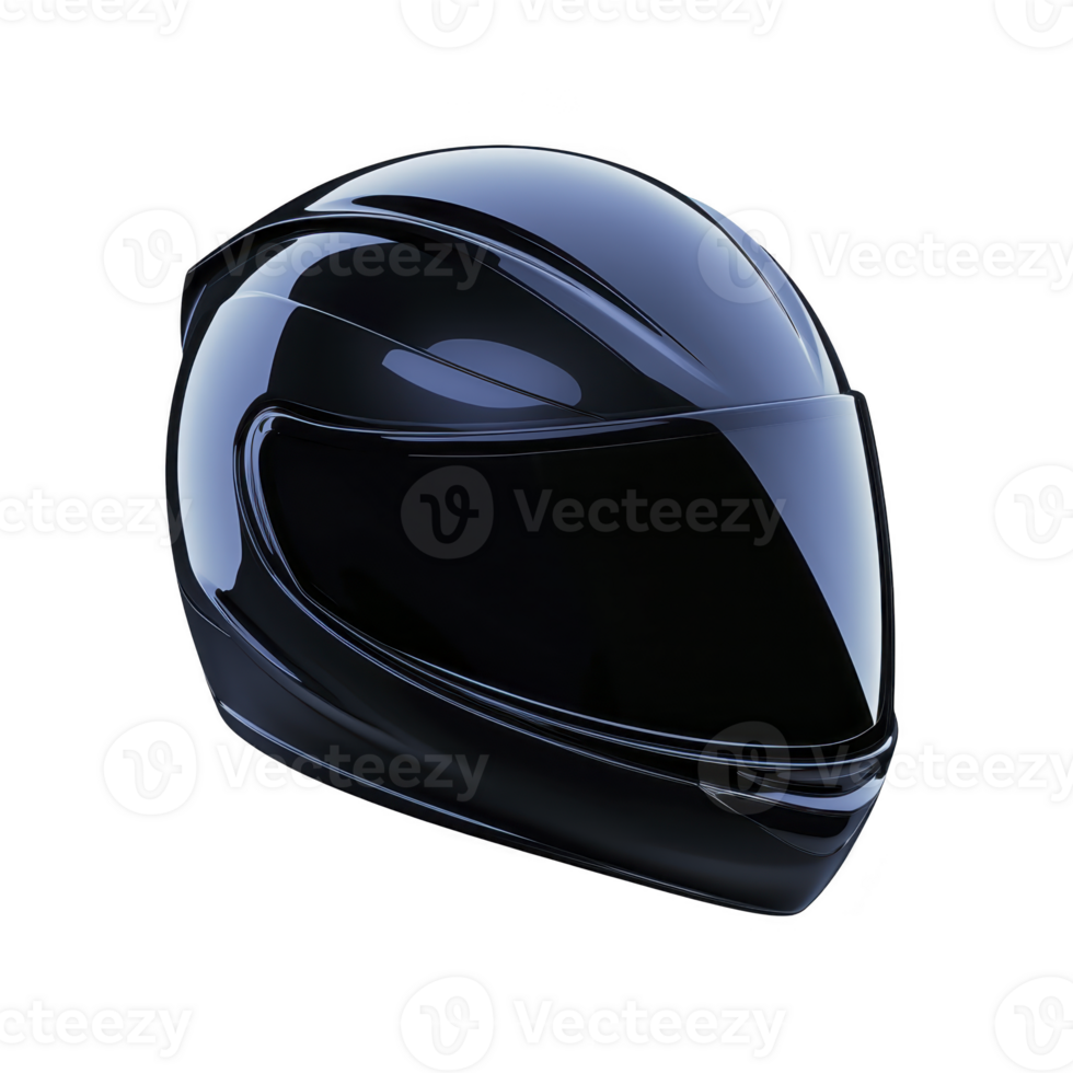 sleek, glossy blue motorcycle helmet with streamlined design and clear visor, perfect for safety and style on road. helmet modern look is both functional and fashionable png