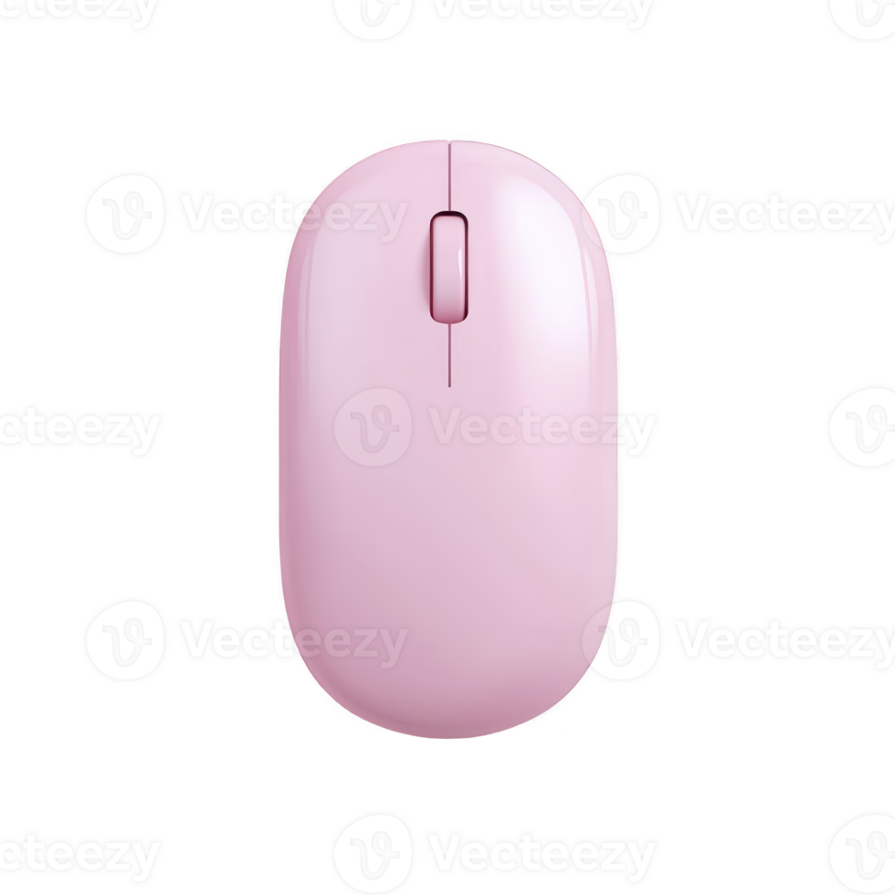sleek pink wireless computer mouse with minimalist design, perfect for adding touch of style to any workspace. Its smooth surface and ergonomic shape ensure comfortable use png