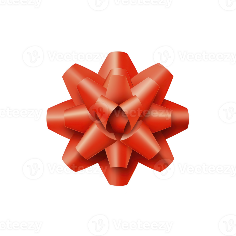 A vibrant red gift bow with glossy finish, perfect for adding festive touch to presents and decorations. bow intricate loops create sense of elegance and celebration png