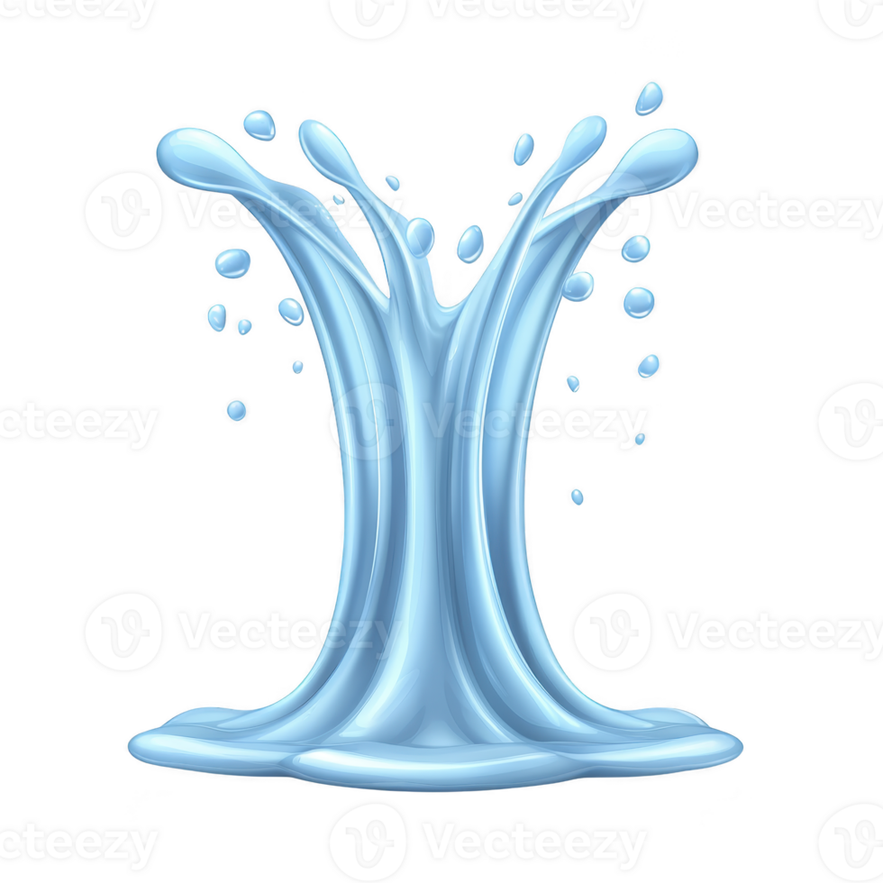 A dynamic splash of blue liquid captured mid air, showcasing fluid motion and energy. droplets are suspended, creating sense of movement and vitality png