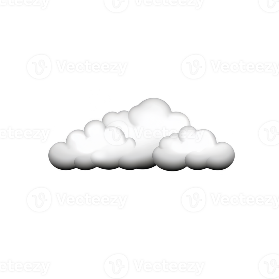 A fluffy white cloud illustration on transparent background, evoking sense of calm and serenity. cloud appears soft and puffy, resembling cumulus cloud in clear sky png