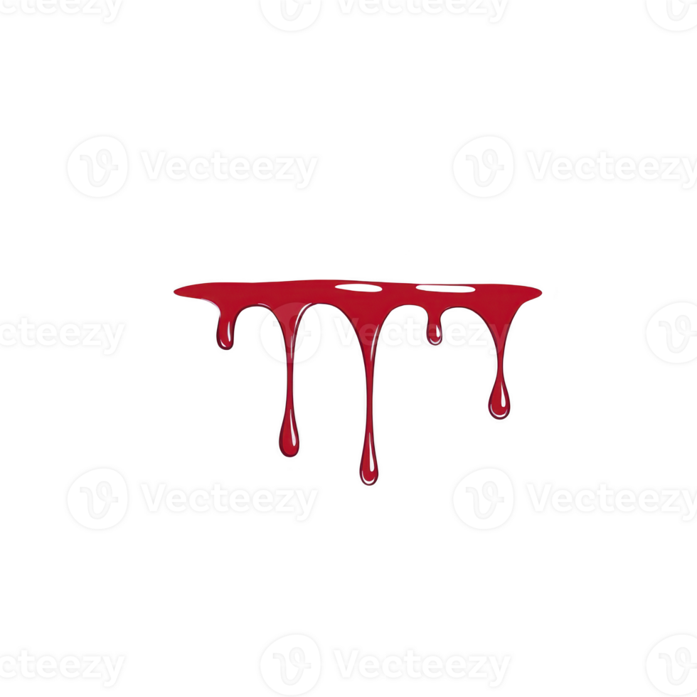 A dripping red liquid forms dramatic and eerie design against transparency background, evoking sense of mystery and suspense png