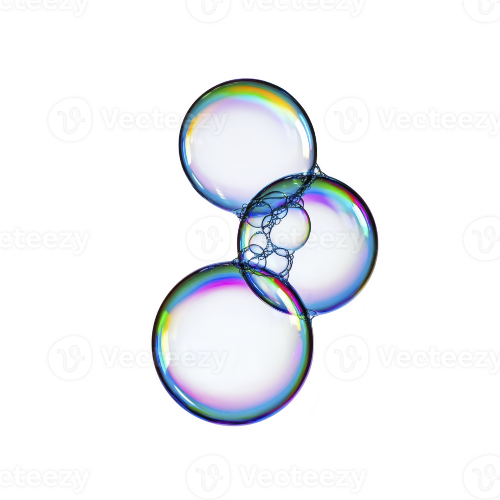 A Colorful soap bubbles with iridescent surfaces float against transparency background, showcasing delicate and whimsical pattern. bubbles translucent nature reflects spectrum of colors png