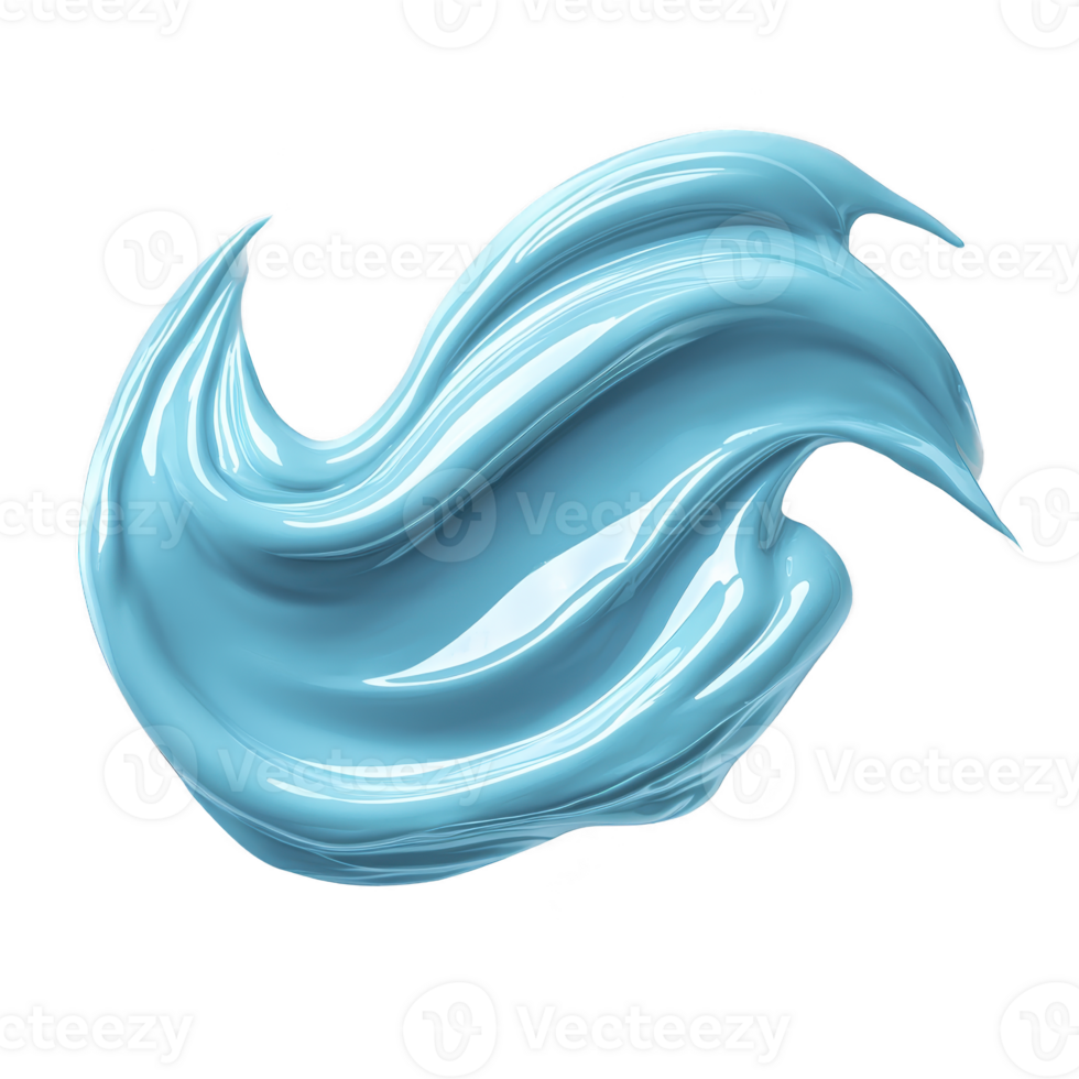 A swirl of glossy blue paint with smooth texture and dynamic shape png
