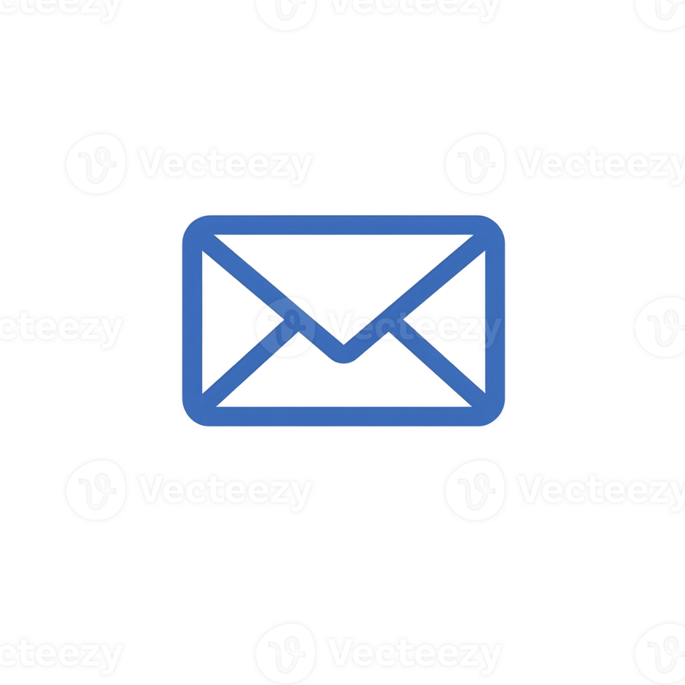 A blue envelope icon on transparent background symbolizes email or messaging communication png
