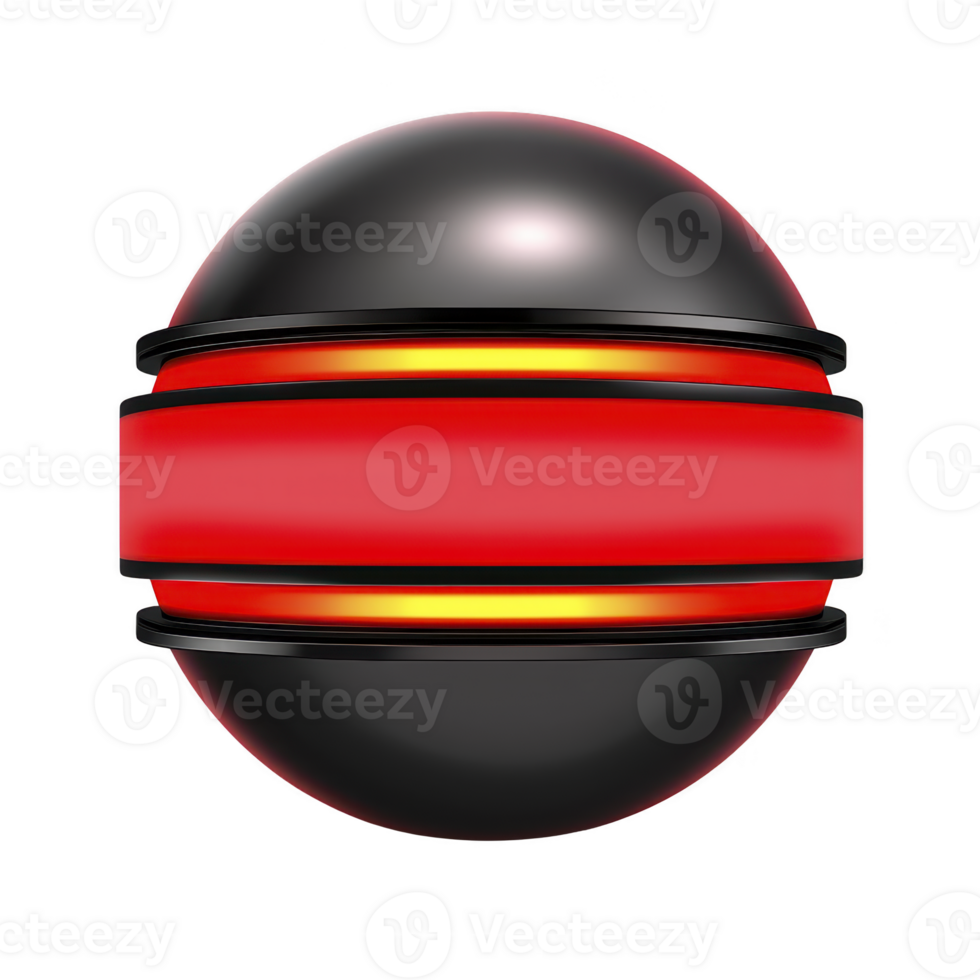 futuristic black and red sphere with glowing elements, featuring sleek design and metallic finish, evokes sense of advanced technology and innovation png