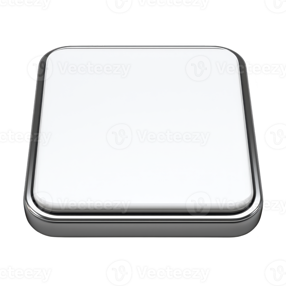 sleek, modern square shaped white wireless charger with minimalist design, featuring smooth surface and rounded edges, ideal for contemporary tech setups png