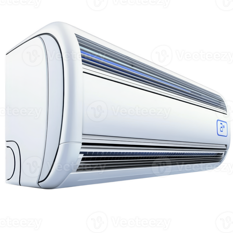 sleek, modern wall mounted air conditioner with minimalist design and digital display, perfect for efficient cooling in contemporary spaces png