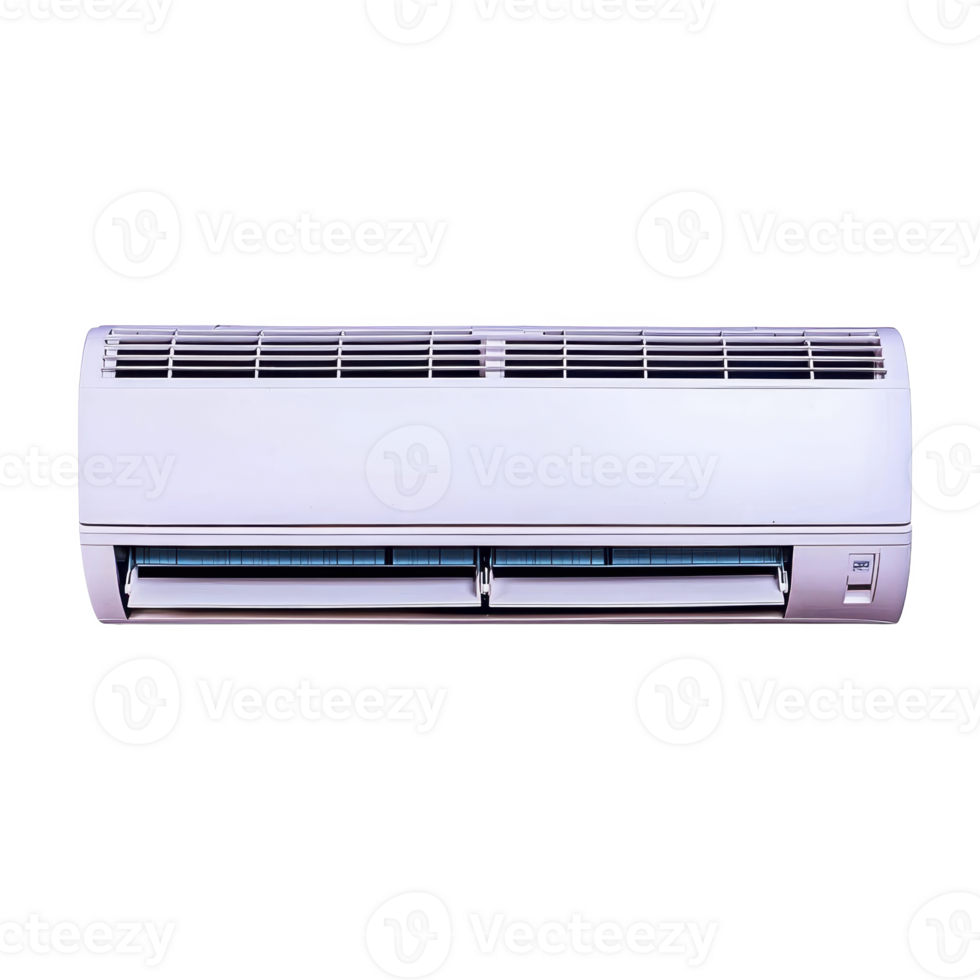 white wall mounted air conditioner with sleek design is shown against plain background, highlighting its modern and efficient cooling features png