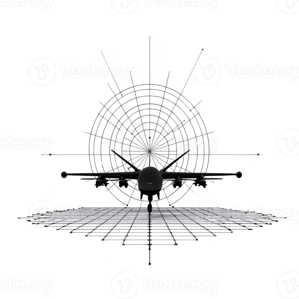 complex geometric design featuring circular pattern with radiating lines and central focal point, creating sense of depth and symmetry. monochrome color scheme enhances its abstract and futuristic png