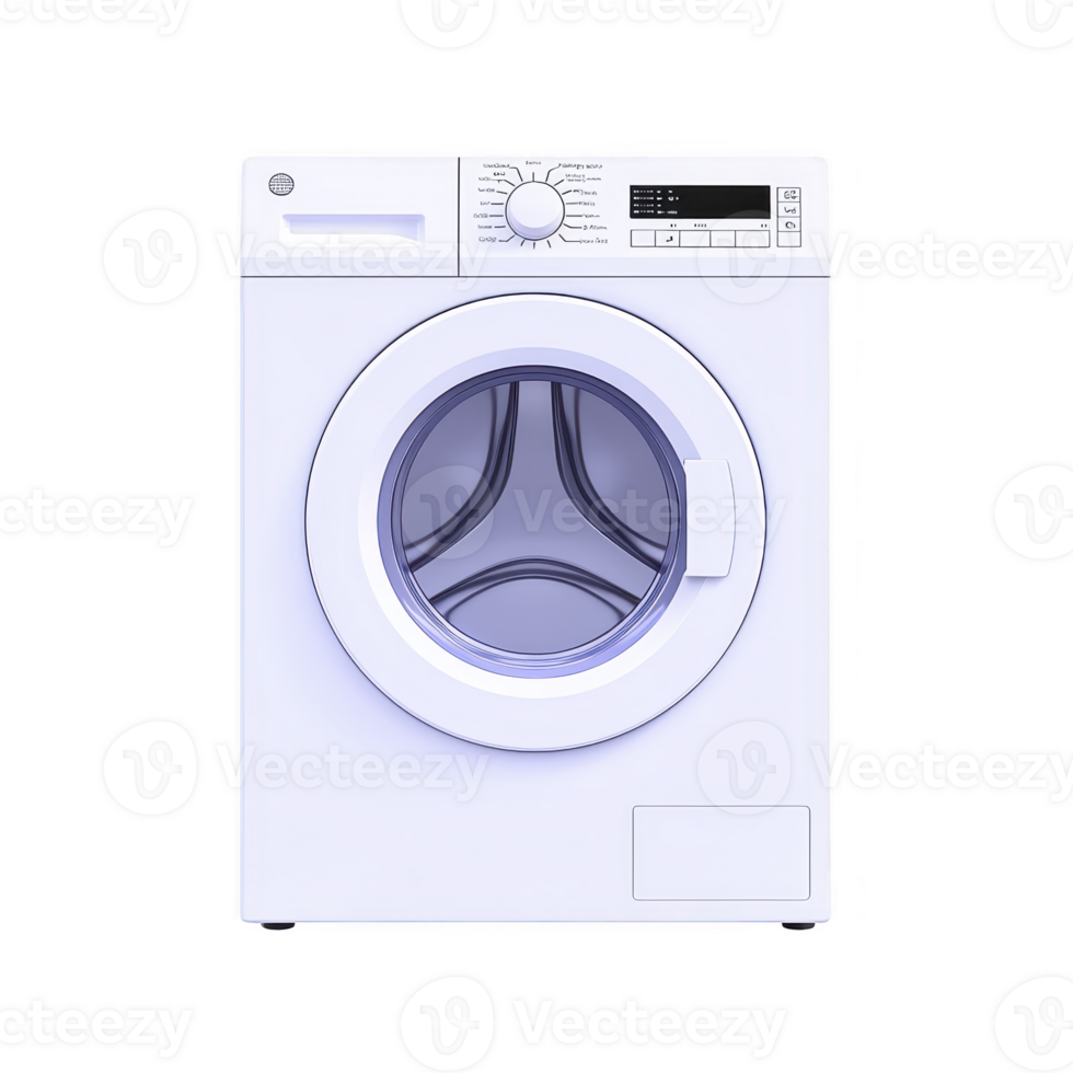 modern front loading washing machine with sleek design and digital controls, perfect for efficient laundry care. appliance features large circular door and user friendly interface png