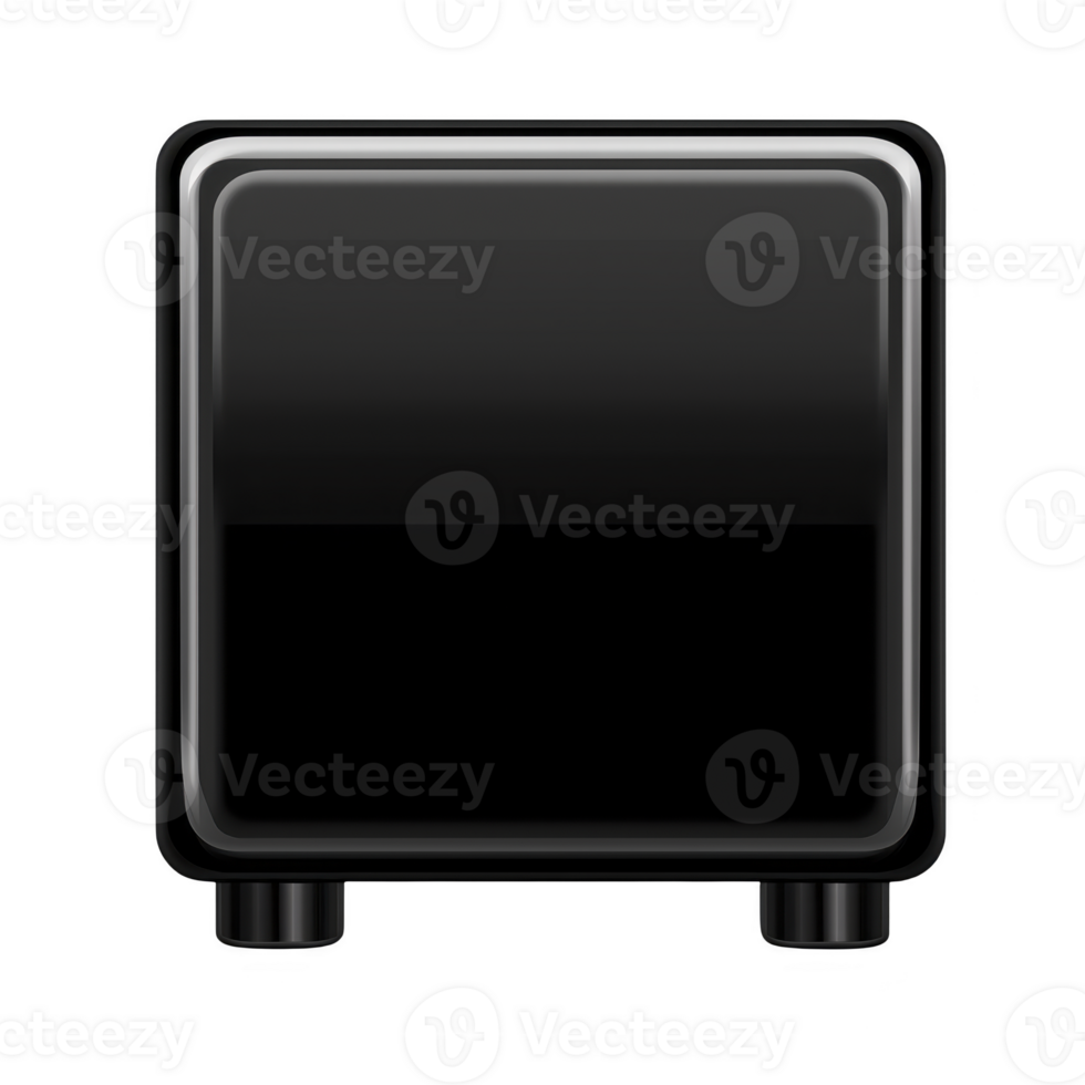 sleek black toaster with modern design, featuring minimalist and compact shape, perfect for contemporary kitchens. glossy finish adds touch of elegance png