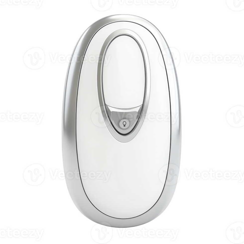 sleek, modern white and silver handheld device with minimalist design, featuring central button and smooth contours, ideal for personal care or grooming png