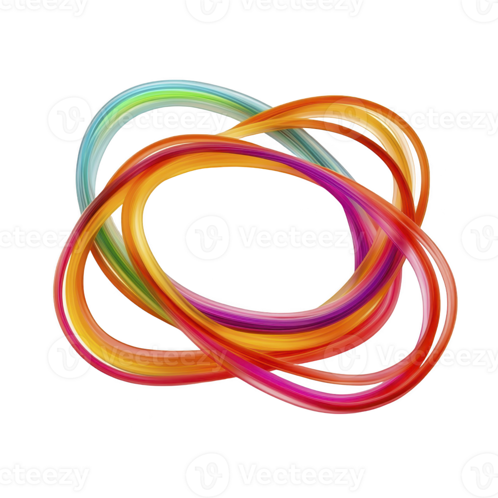 vibrant, colorful abstract design featuring intertwined loops in shades of red, orange, yellow, green, and blue, creating dynamic and energetic visual effect png