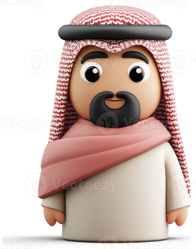 a Cartoon representation of middle eastern man. png