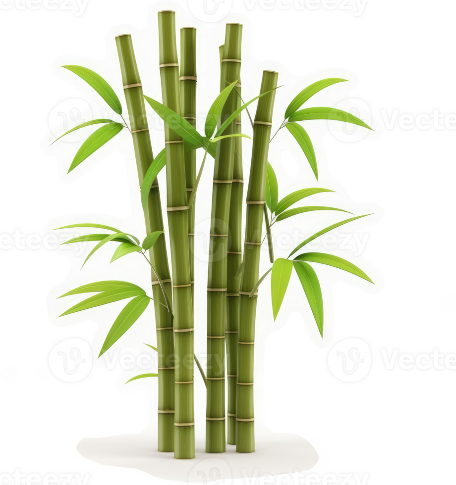 a Lush green bamboo stalks with vibrant foliage. png