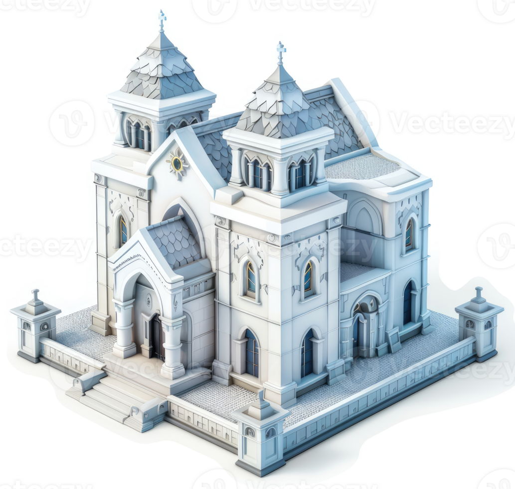 Ornate, light-gray church building with architectural details. png