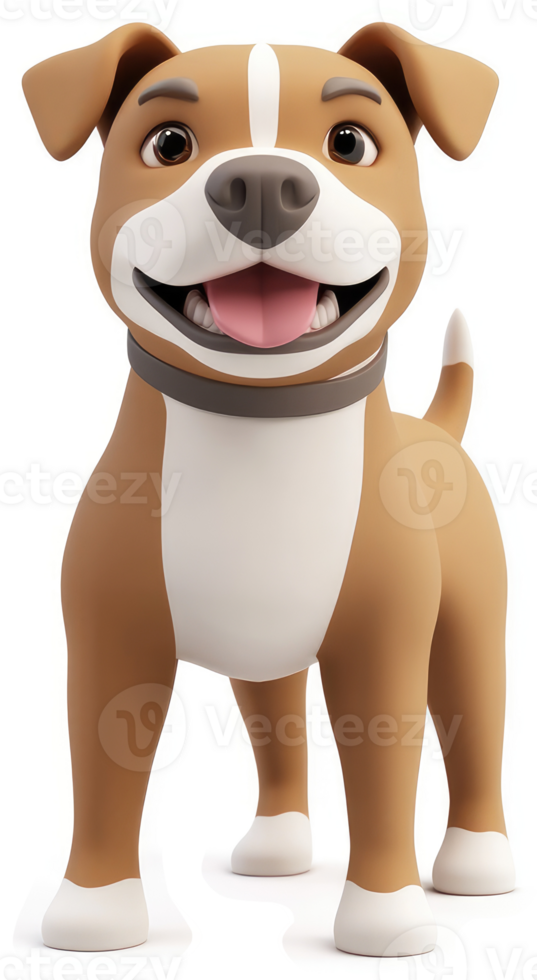 Smiling cartoon dog with a friendly expression. png