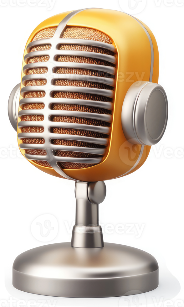 Retro microphone with vintage design, a classic sound. png