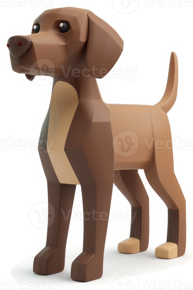Geometric illustration of a brown pointing dog. png