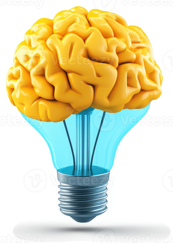 Illuminated brain, a symbol of intellectual enlightenment. png