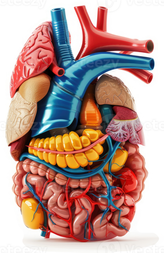 Thoracic cavity organs, a 3D anatomical model. png