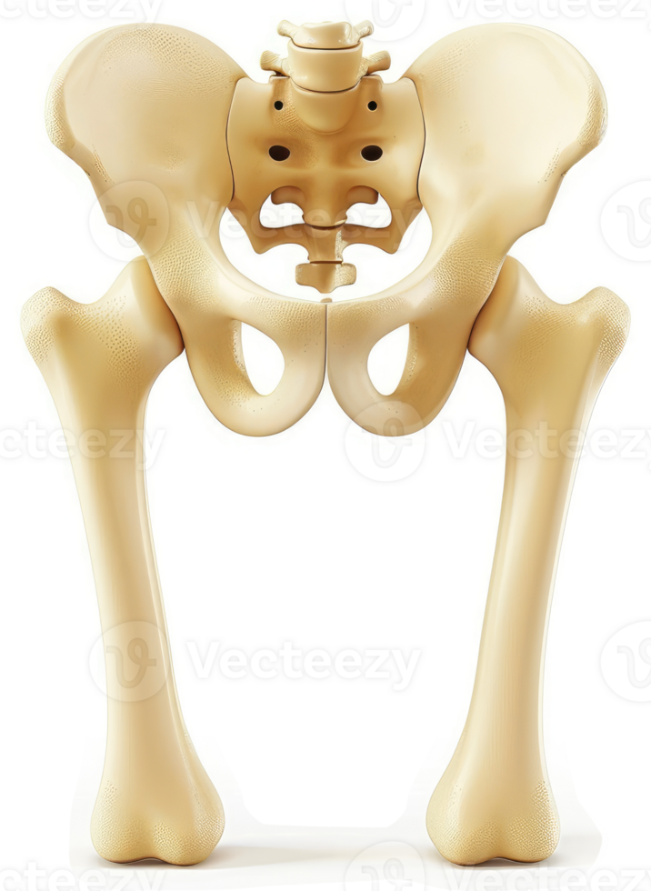 Human Pelvis and Femur Bones, anatomical representation. png