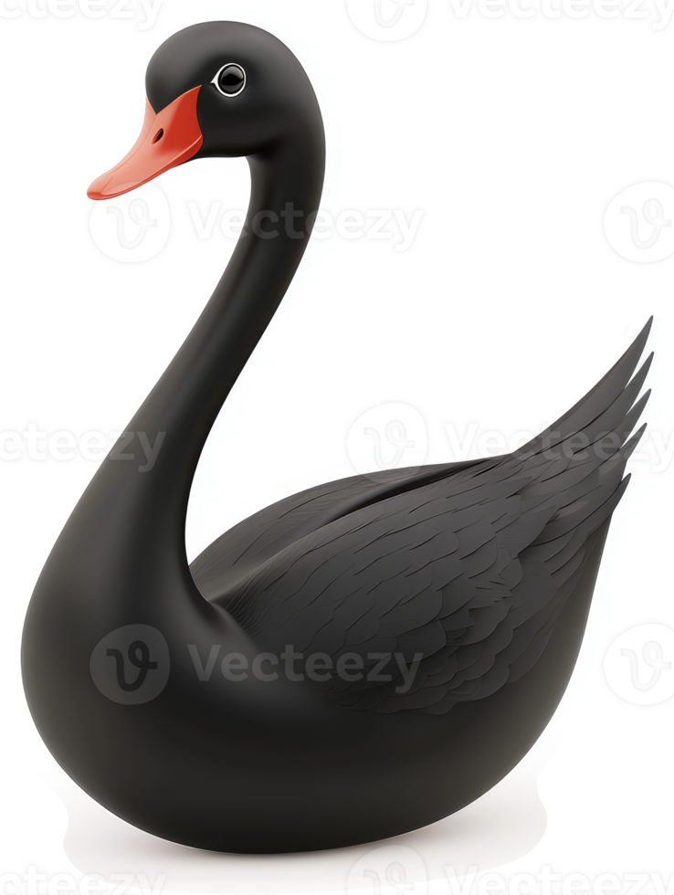 Black swan, a sleek and elegant figure. png