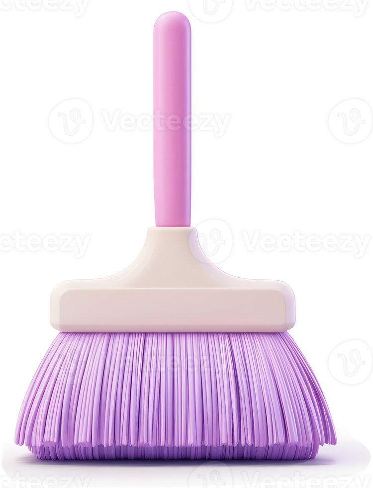 Purple cleaning brush with a pink handle. png