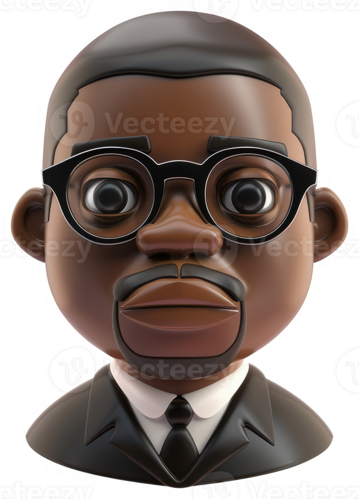 Stylized depiction of a prominent African American figure. png