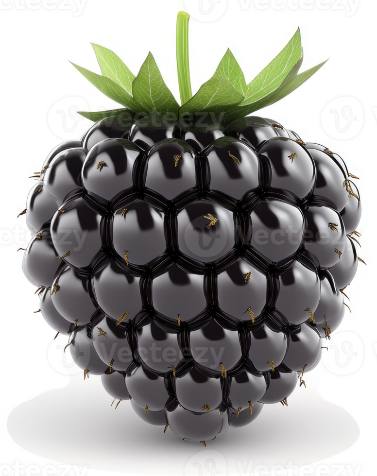 Vivid, deep black blackberry with detailed texture. png