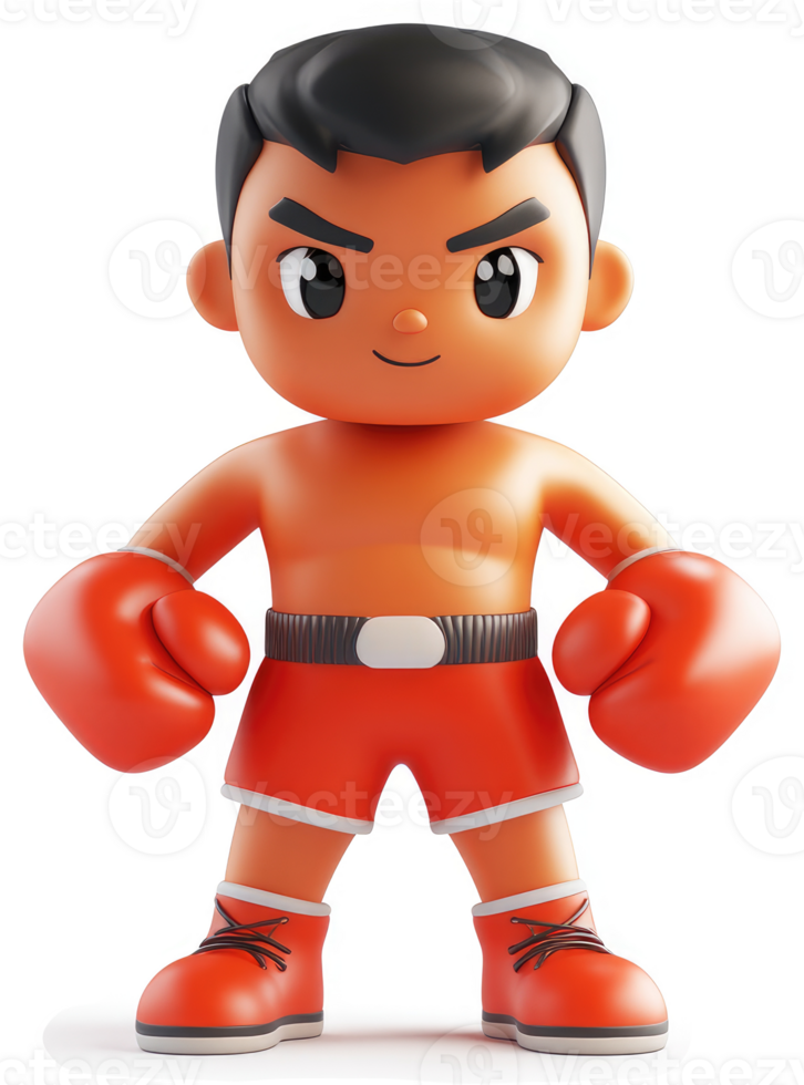 Cartoon boxer character, posed for competition. png