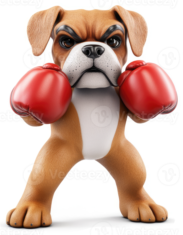 Ferocious boxer puppy ready for a fight. png