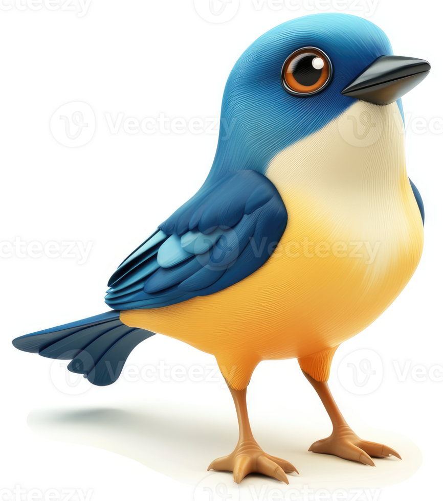 Colorful cartoon bird displays vibrant hues. png