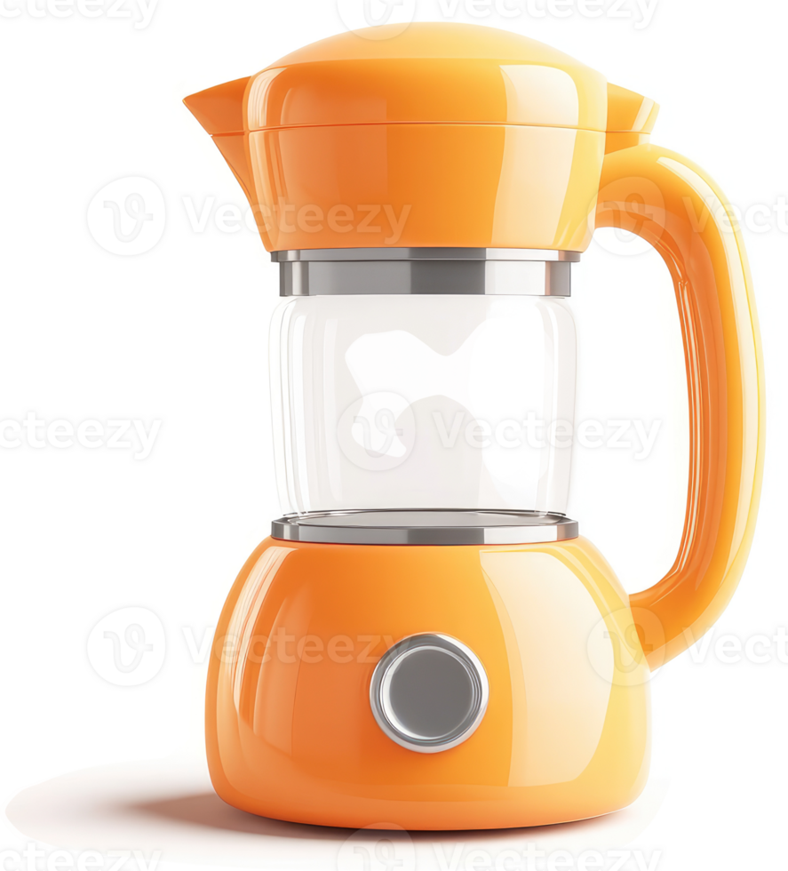 Modern orange blender with a glass carafe. png