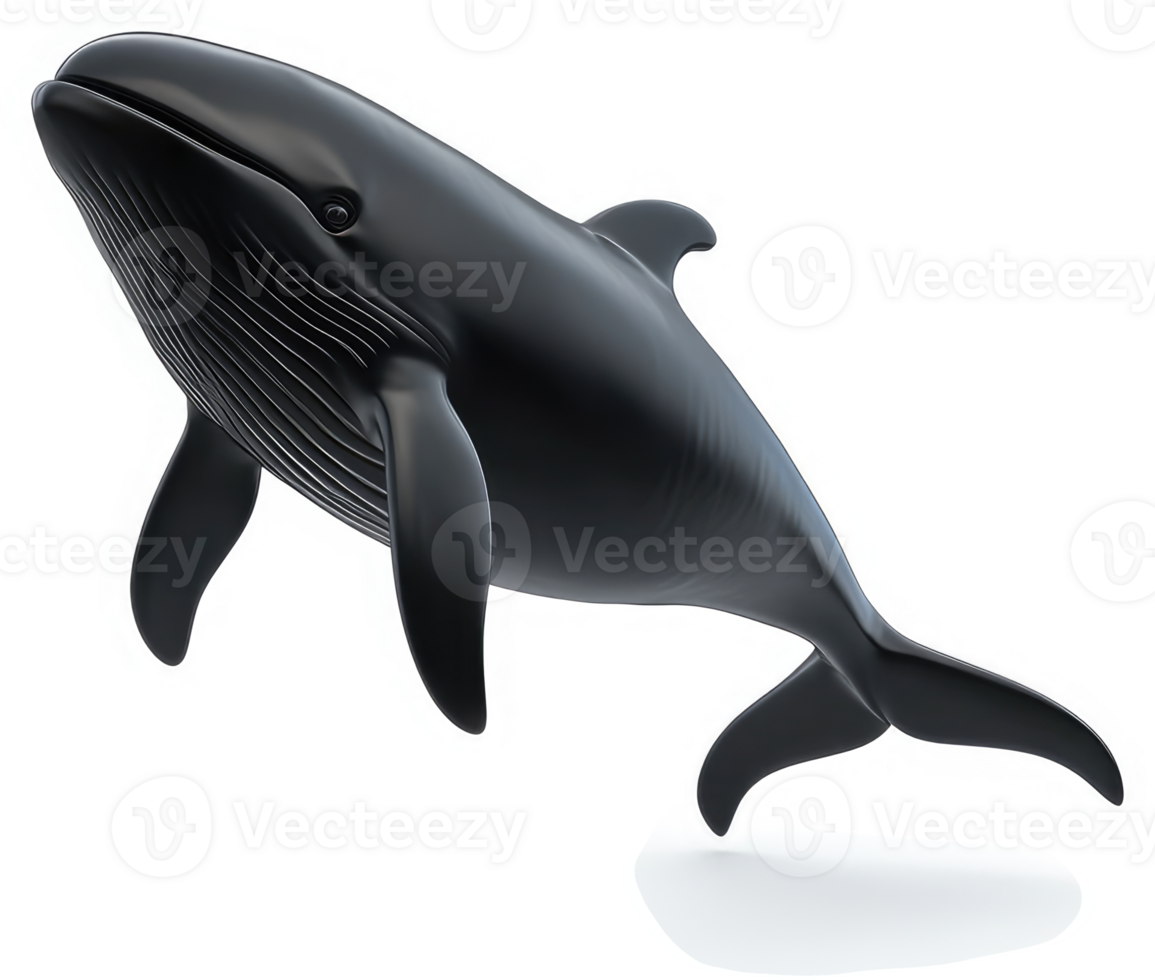 Black whale leaping in the air. png