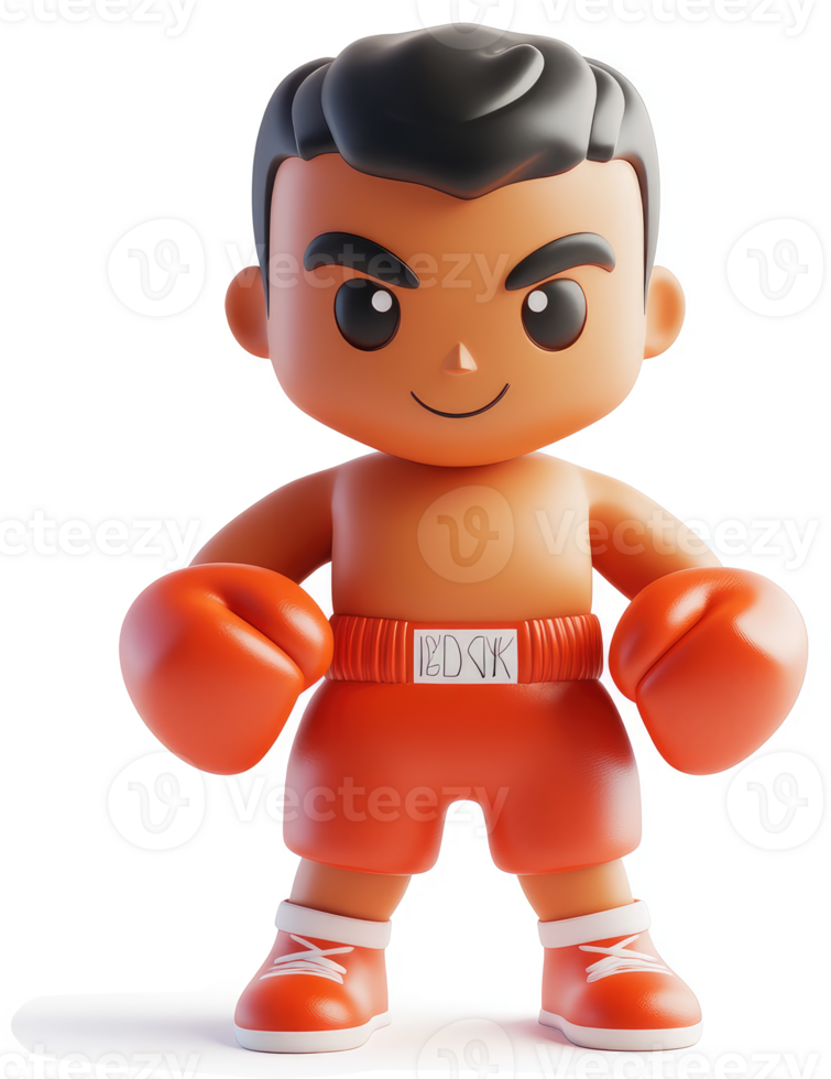 Cartoon boxer character, ready to rumble. png
