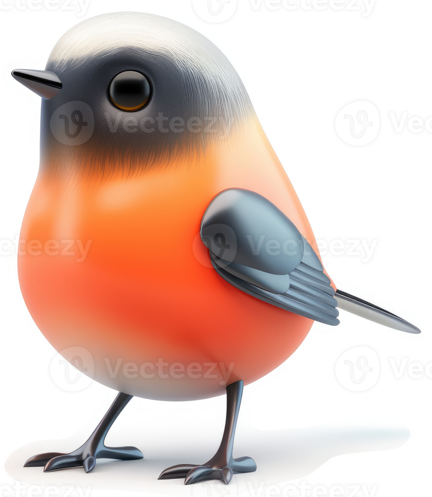 Cute cartoon robin with vibrant colors. png