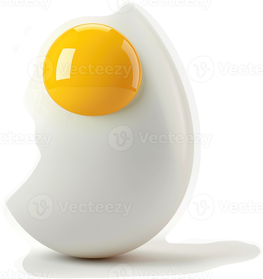Fried egg, half-view, with yolk. png