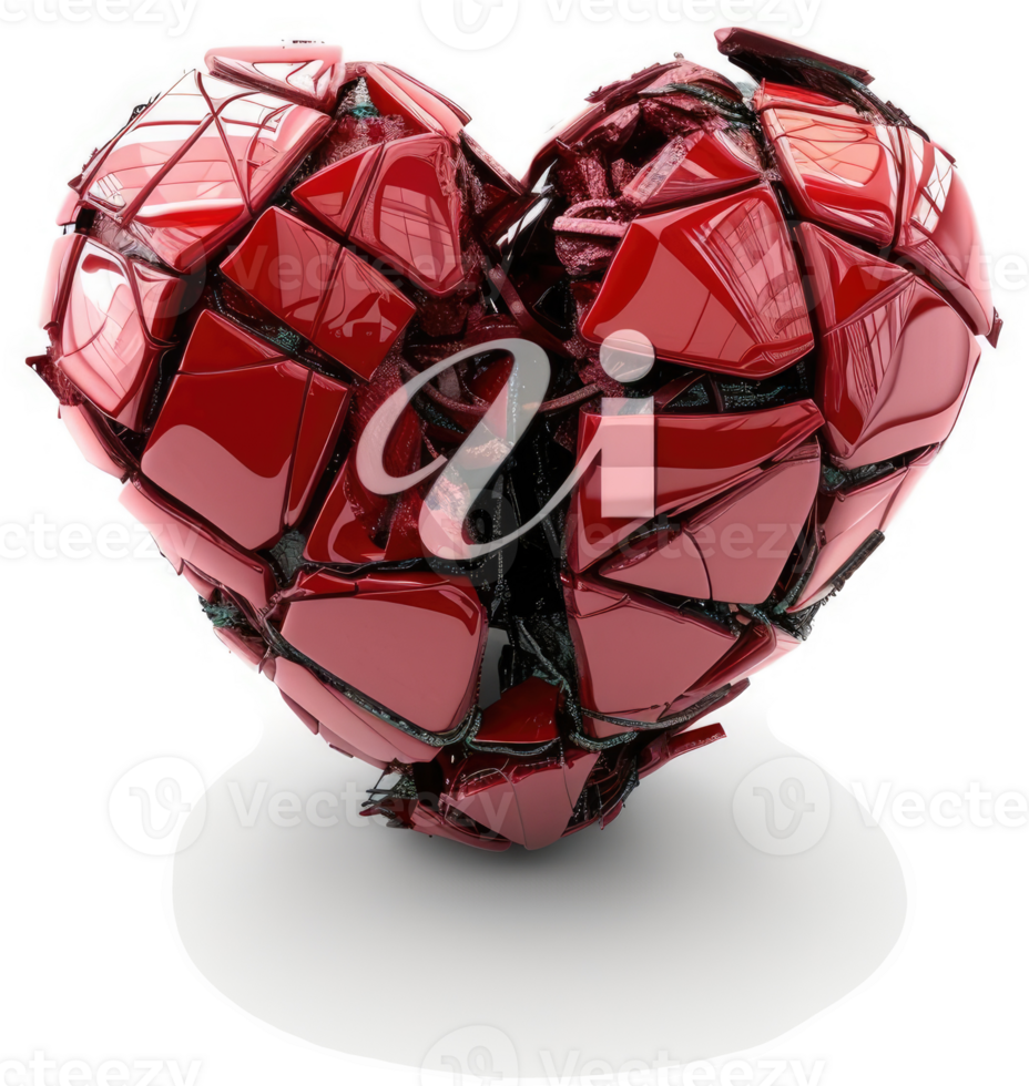 Shattered heart, a representation of emotional distress. png