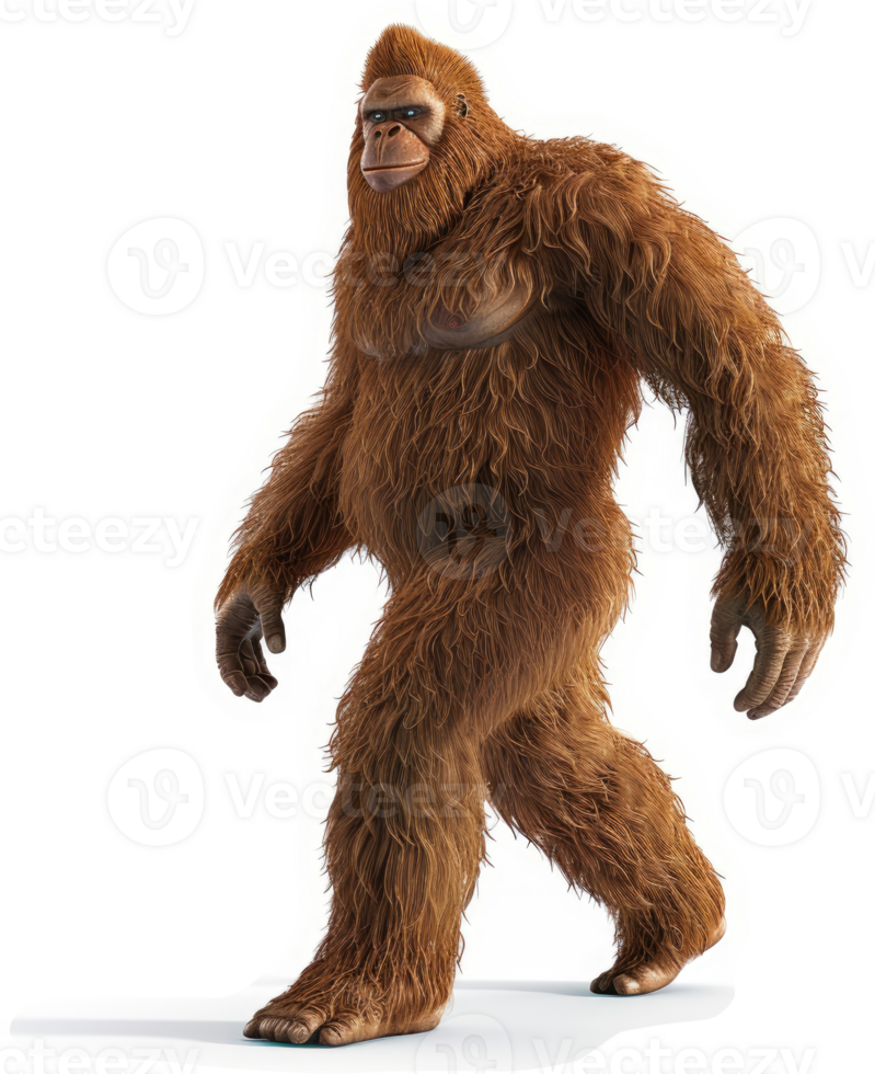 A large, hairy, mythical creature, the legendary Sasquatch. png