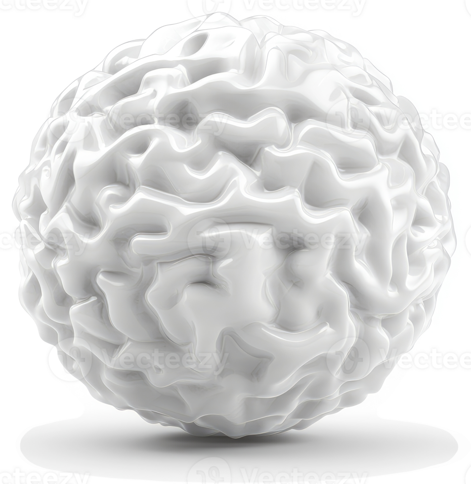 Abstract spherical brain model, highlighting complex neural structure. png