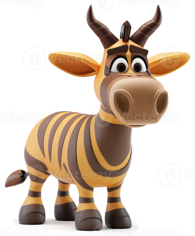 Cartoon zebra-like creature with expressive features. png